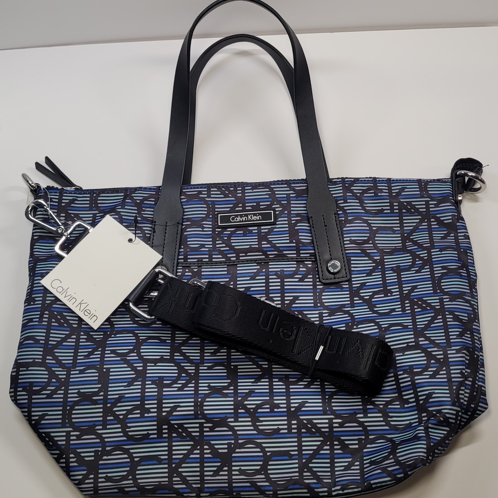 Calvin Klein Blue and Black Women's Bag